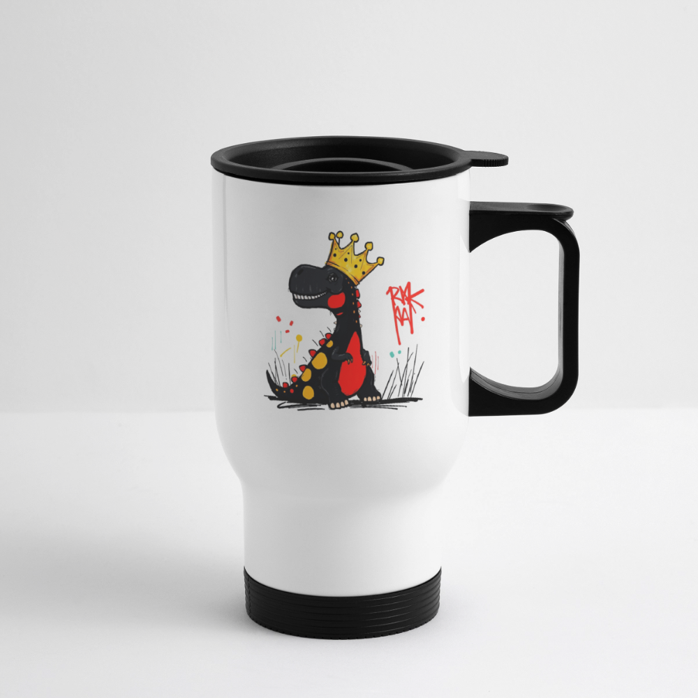 Thermobecher mit Tragegriff, Dino 2 - Weiß