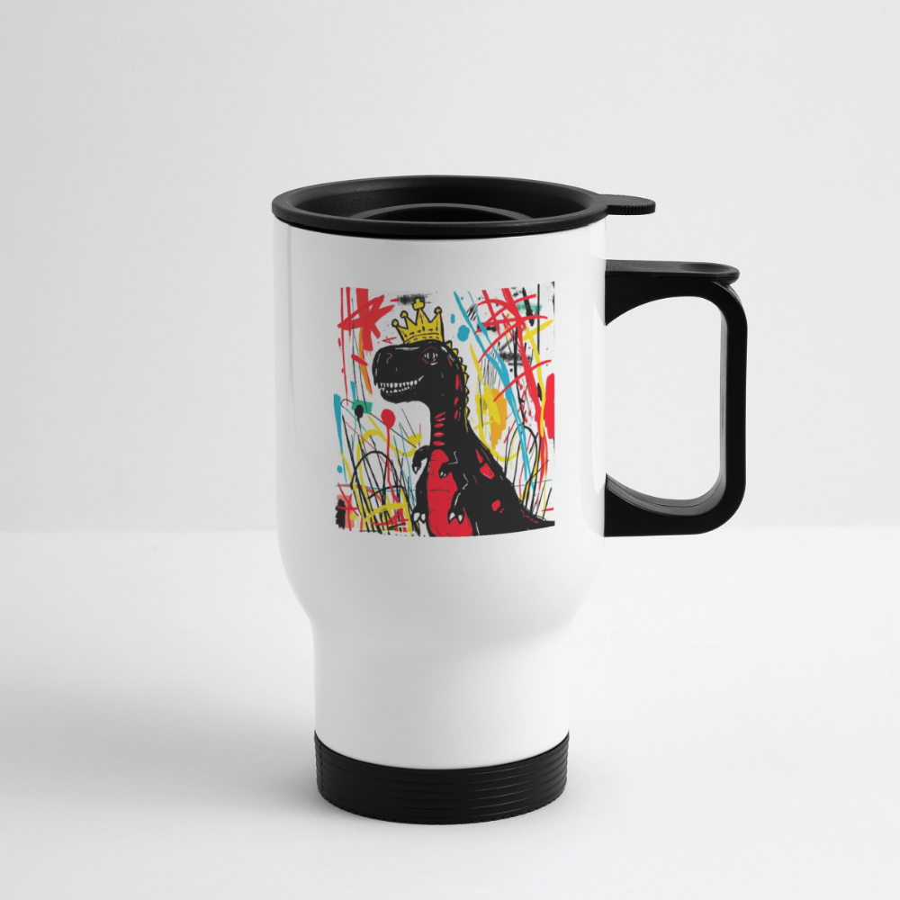 Thermobecher mit Tragegriff, Dino 5 - Weiß