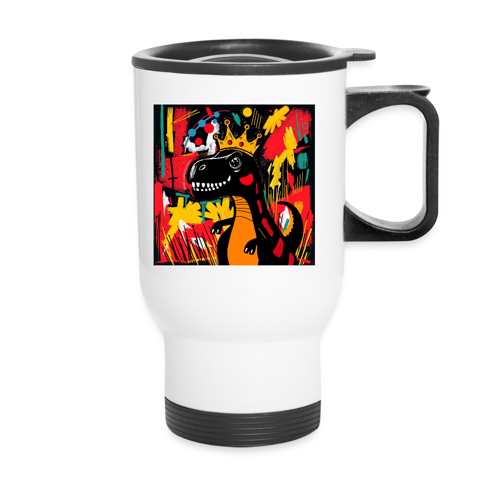 Thermobecher mit Tragegriff, Dino 6 - Weiß