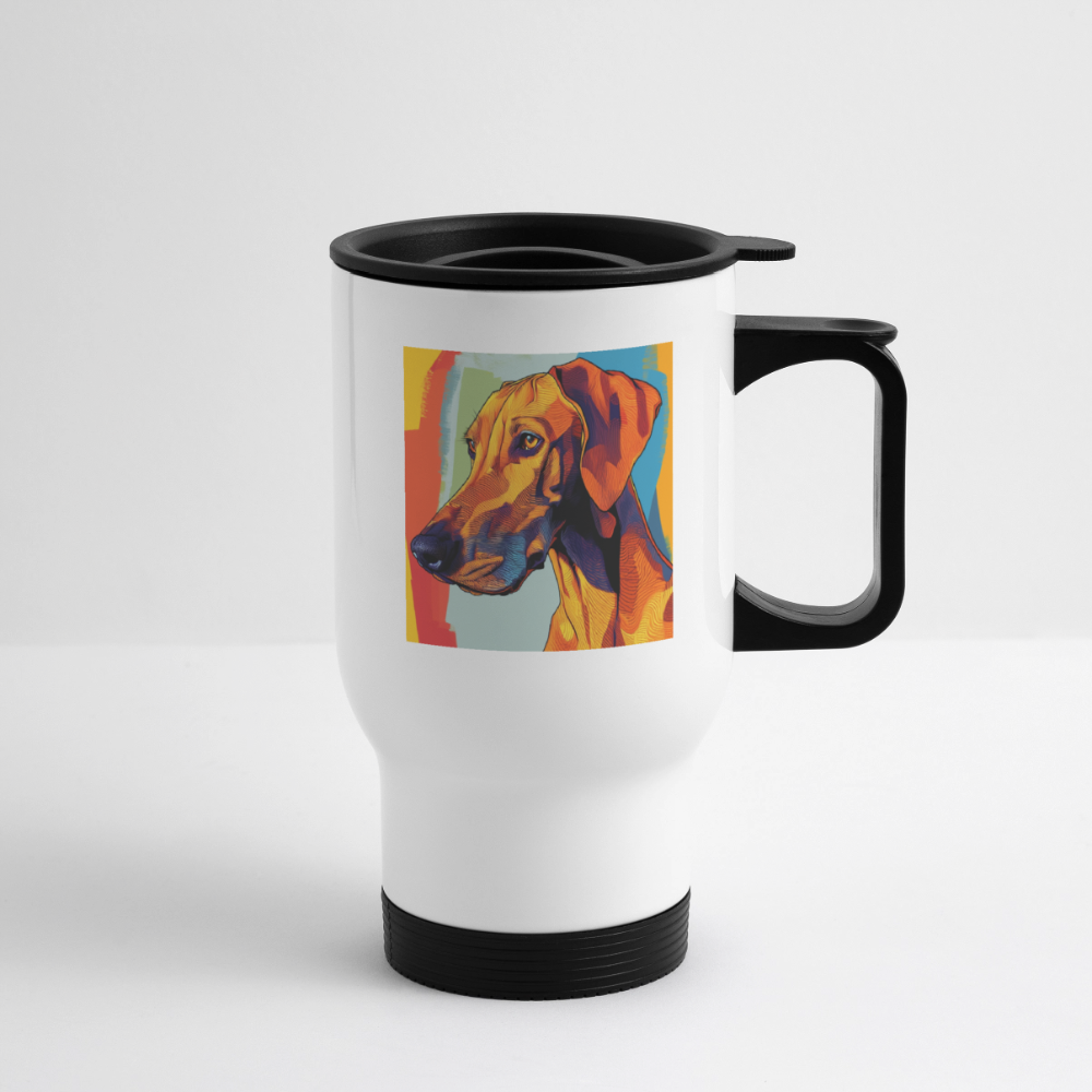 Thermobecher mit Tragegriff, Weimaraner 1 - Weiß