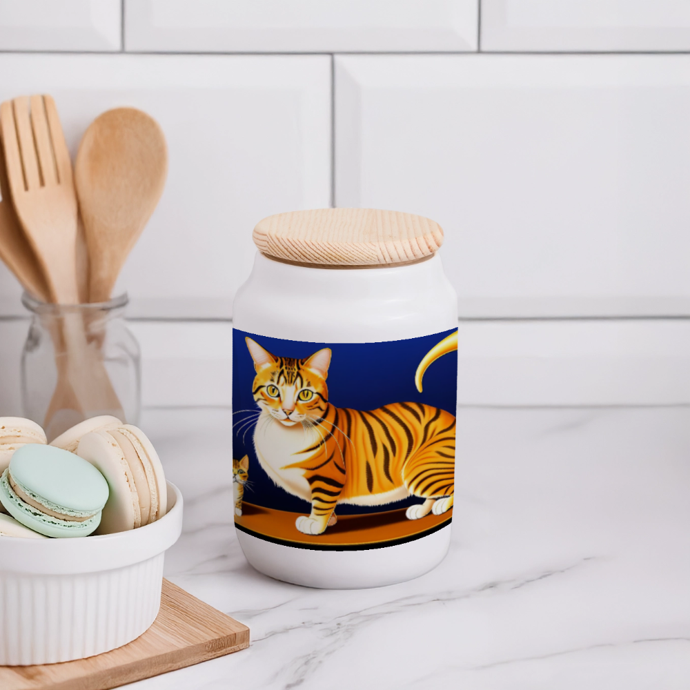 Keksdose mit Holzdeckel - Weiß