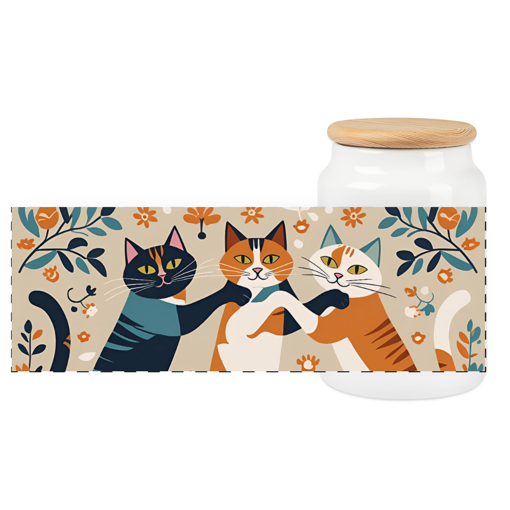 Keksdose mit Holzdeckel - Weiß