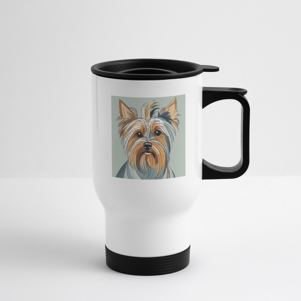 Thermobecher mit Tragegriff - Weiß