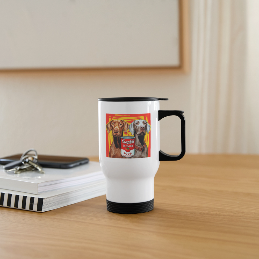 Thermobecher mit Tragegriff, Weimaraner Campbells - Weiß