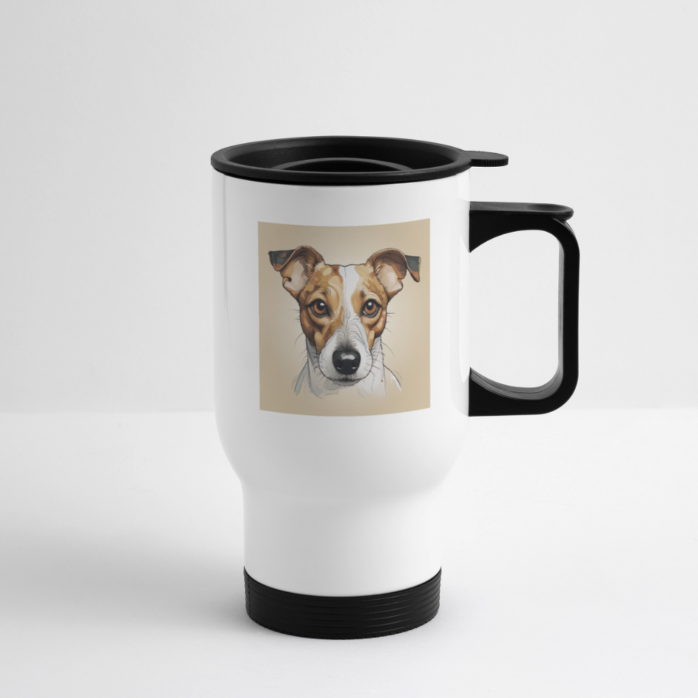 Thermobecher mit Tragegriff, - Weiß