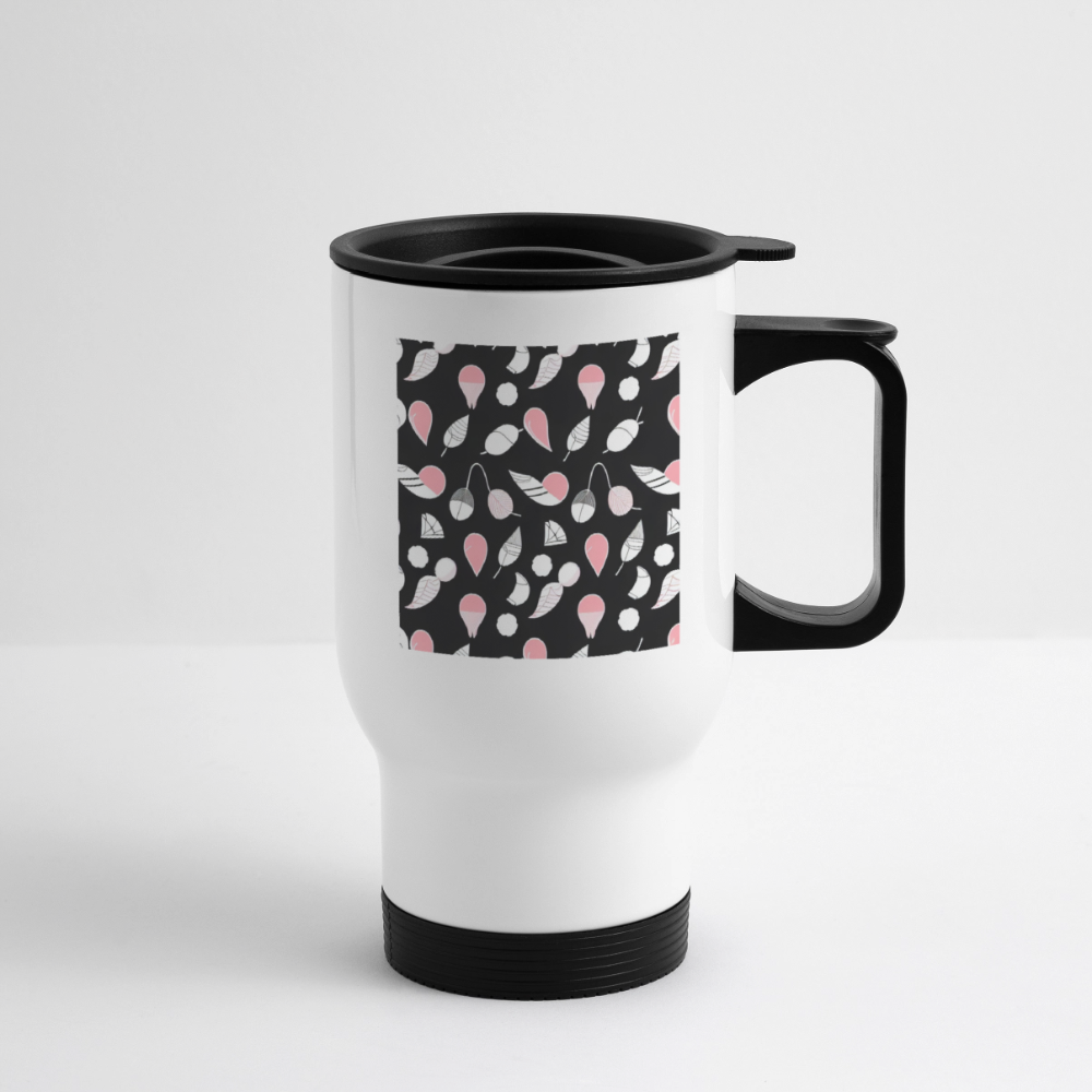 Thermobecher mit Tragegriff, Fliegende Schwänze - Weiß