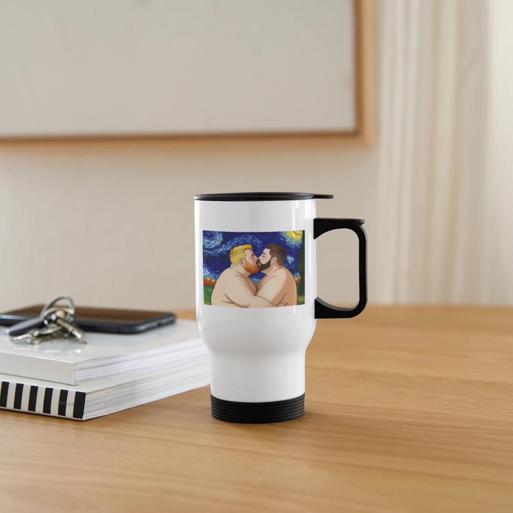 Thermobecher mit Tragegriff, Chubbies 1 van Gogh - Weiß