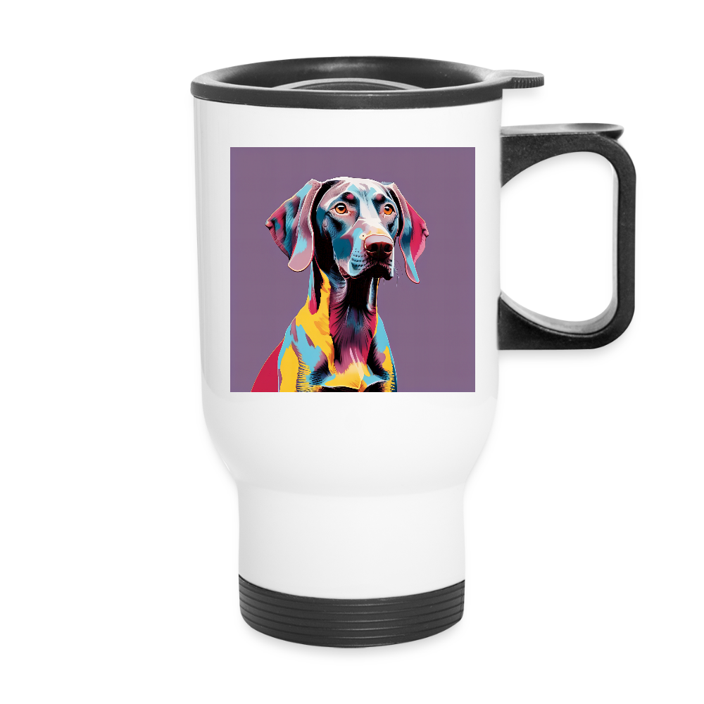 Thermobecher mit Tragegriff, Weimaraner 2 - Weiß