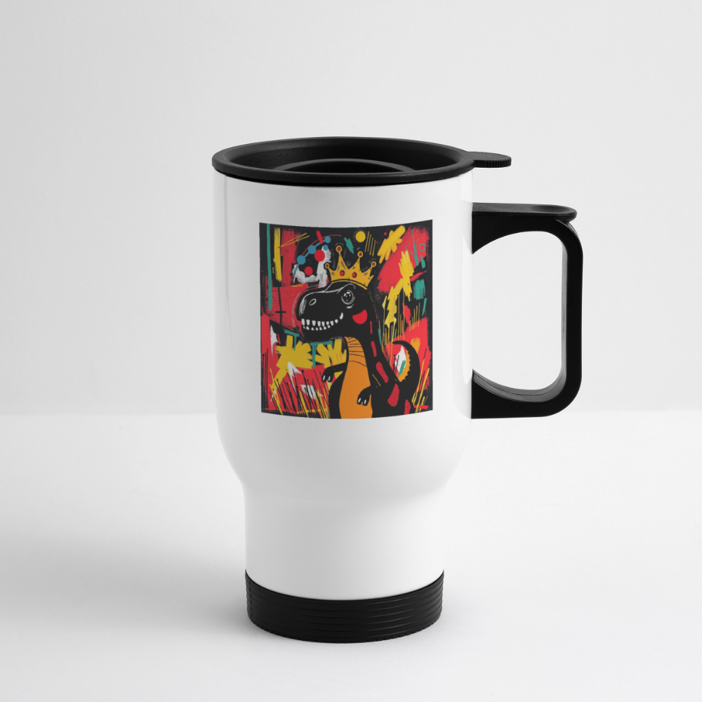 Thermobecher mit Tragegriff, Dino 6 - Weiß