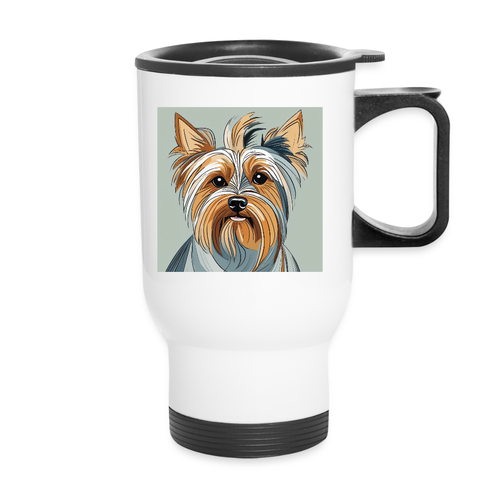 Thermobecher mit Tragegriff - Weiß