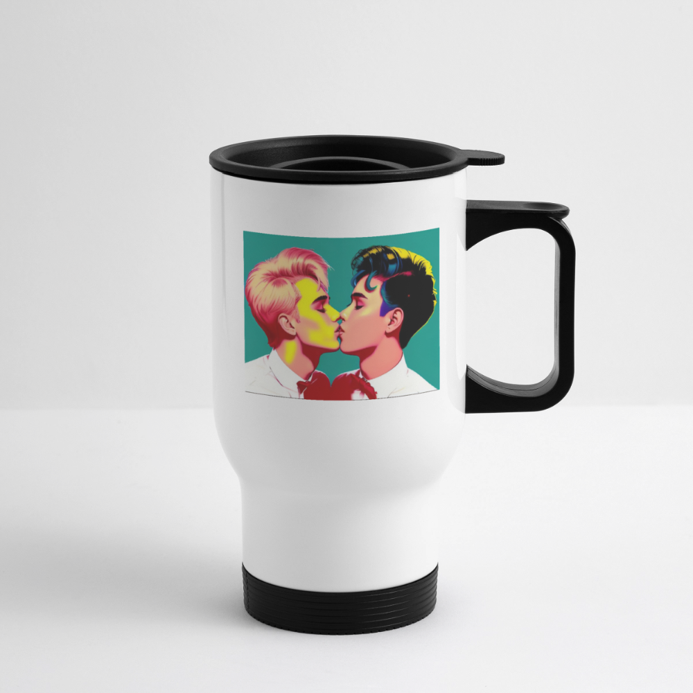 Thermobecher mit Tragegriff, Twinks Pop Art - Weiß