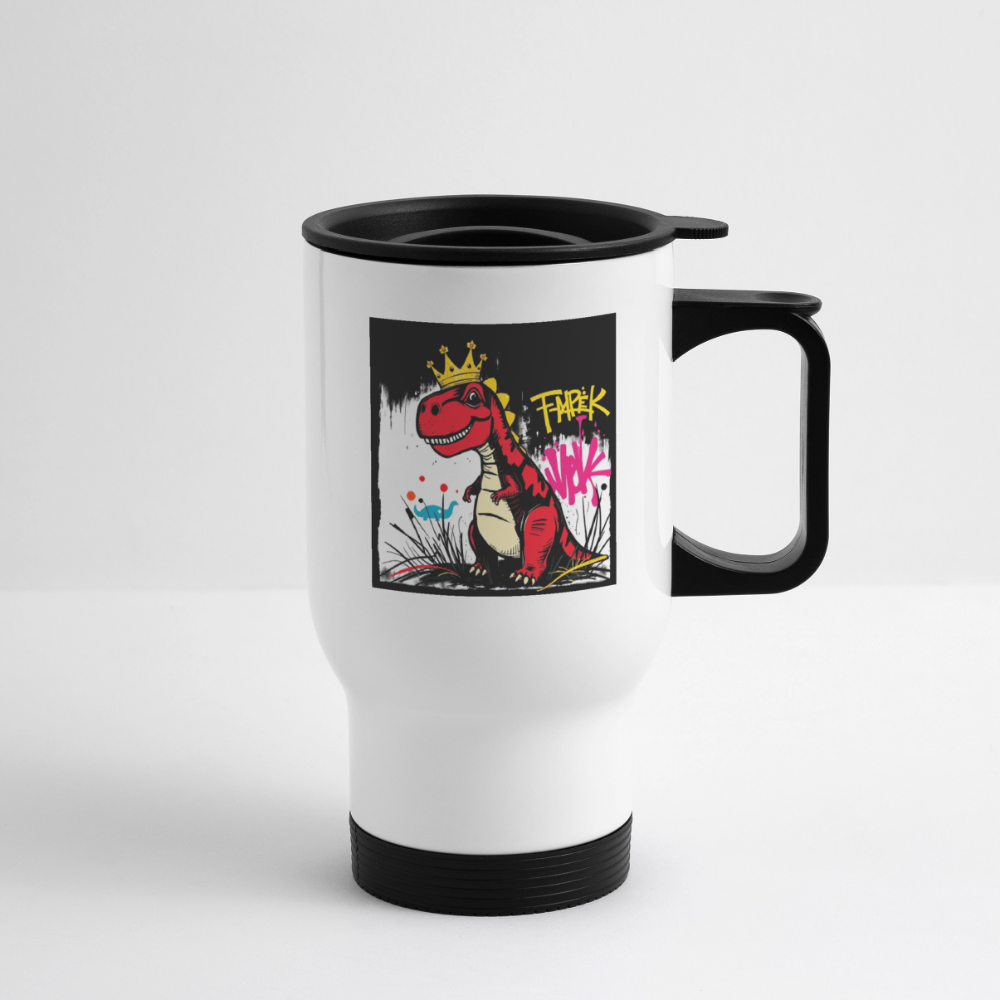 Thermobecher mit Tragegriff, Dino Crown 1 - Weiß