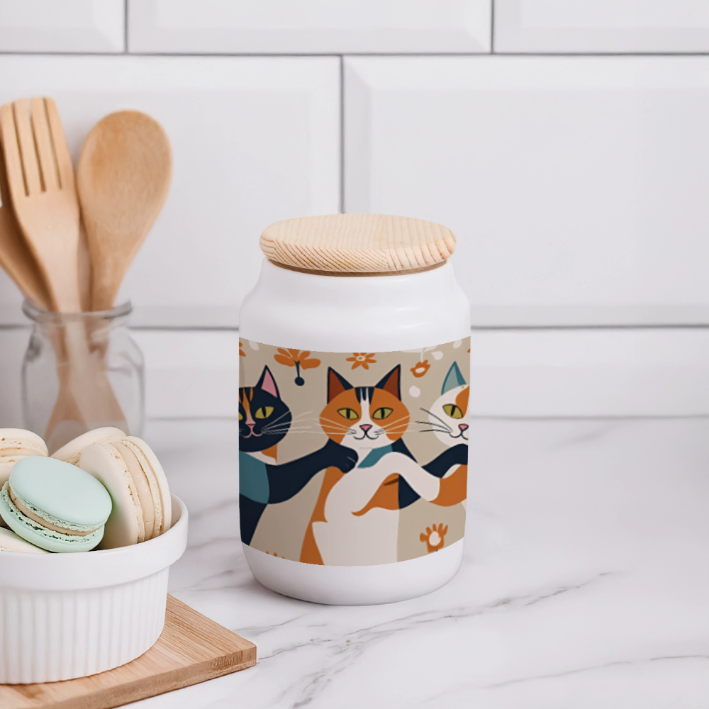 Keksdose mit Holzdeckel - Weiß