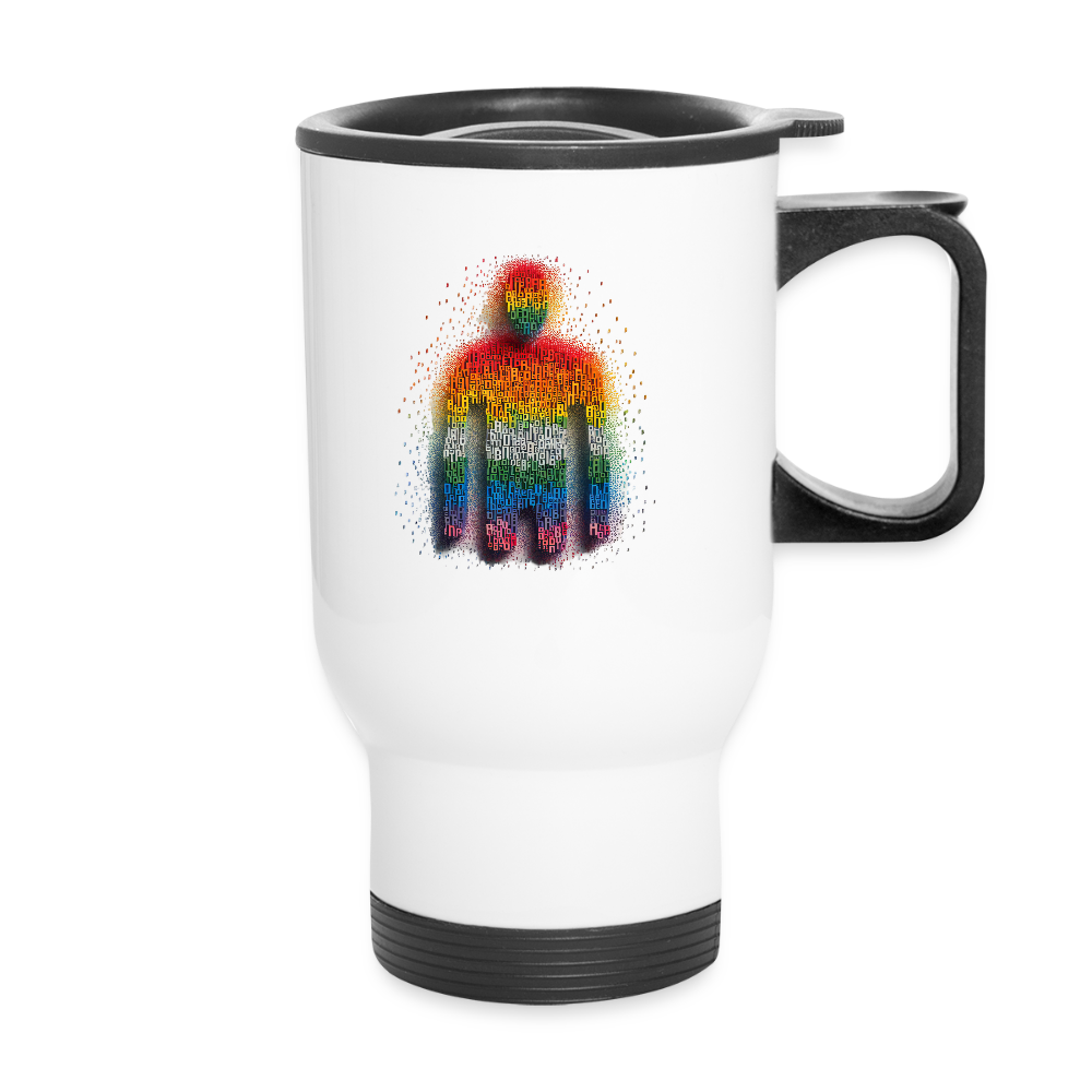 Thermobecher mit Tragegriff, Gay Points - Weiß