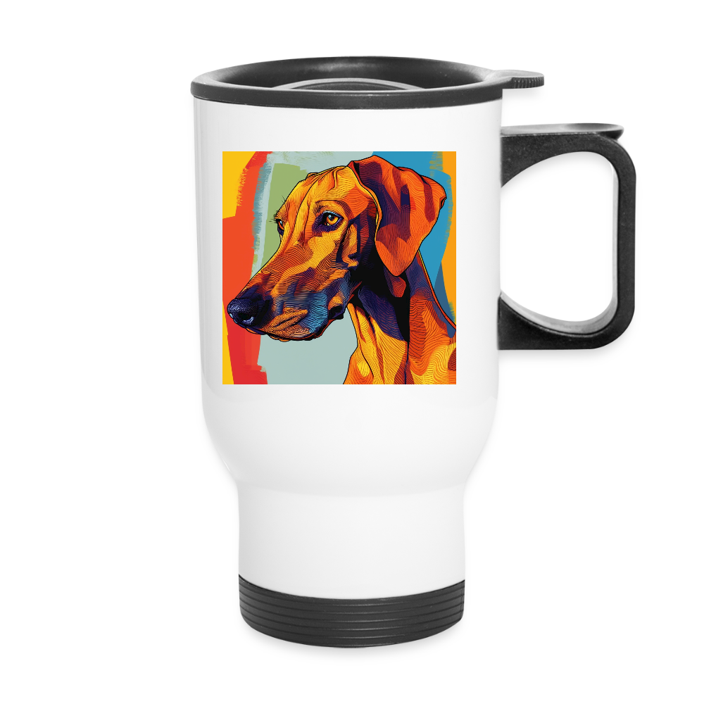 Thermobecher mit Tragegriff, Weimaraner 1 - Weiß