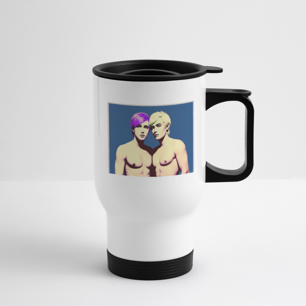 Thermobecher mit Tragegriff, Cool Boys Pop Art Andy - Weiß