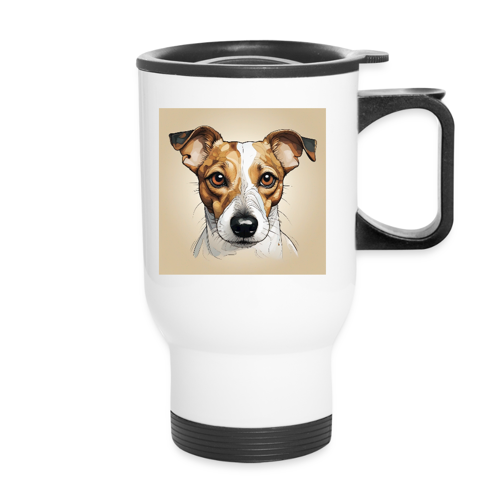 Thermobecher mit Tragegriff, - Weiß