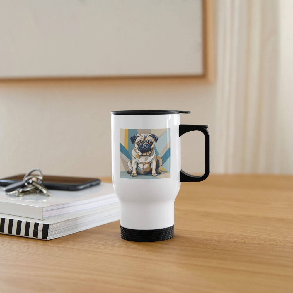 Thermobecher mit Tragegriff - Weiß