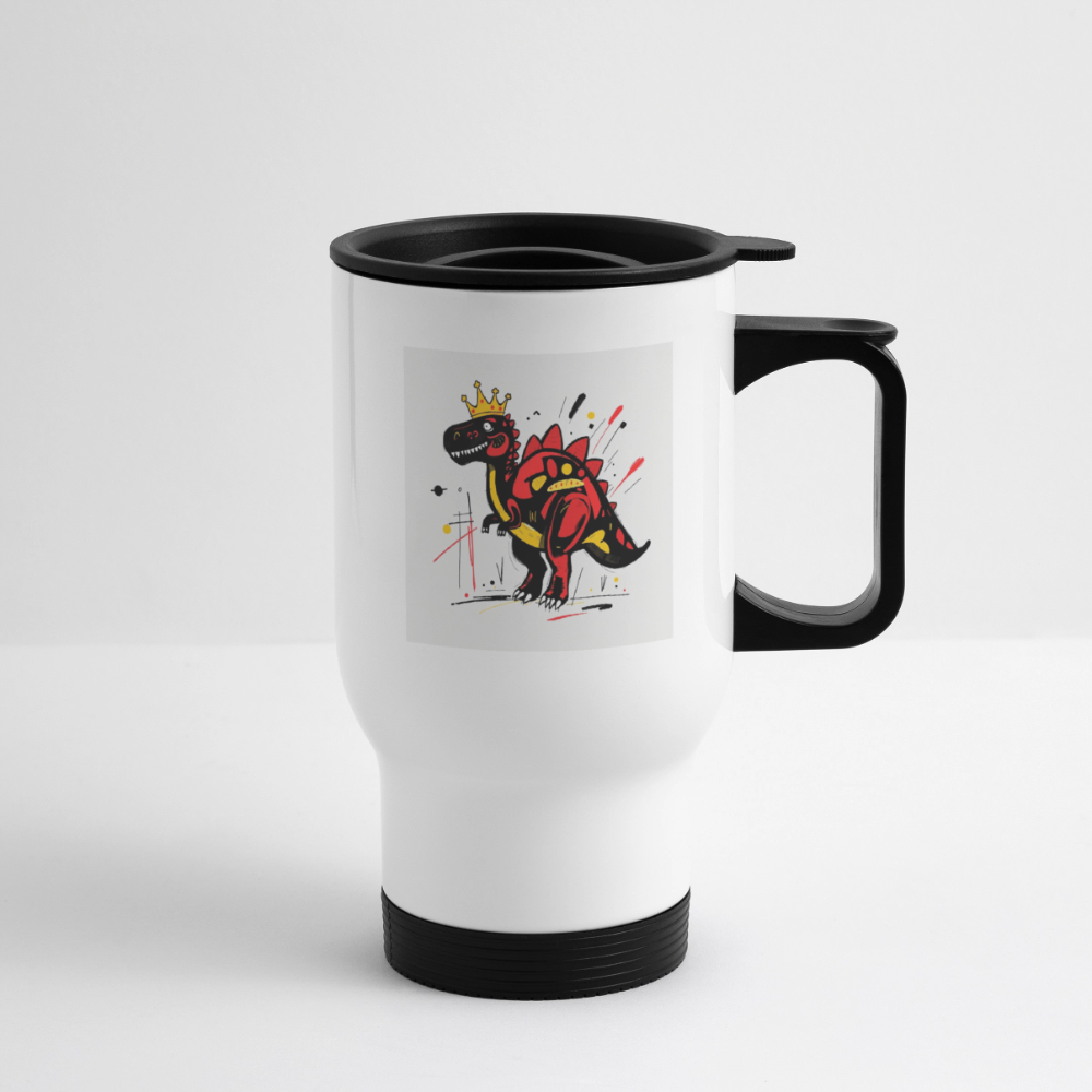 Thermobecher mit Tragegriff, Dino 2 - Weiß