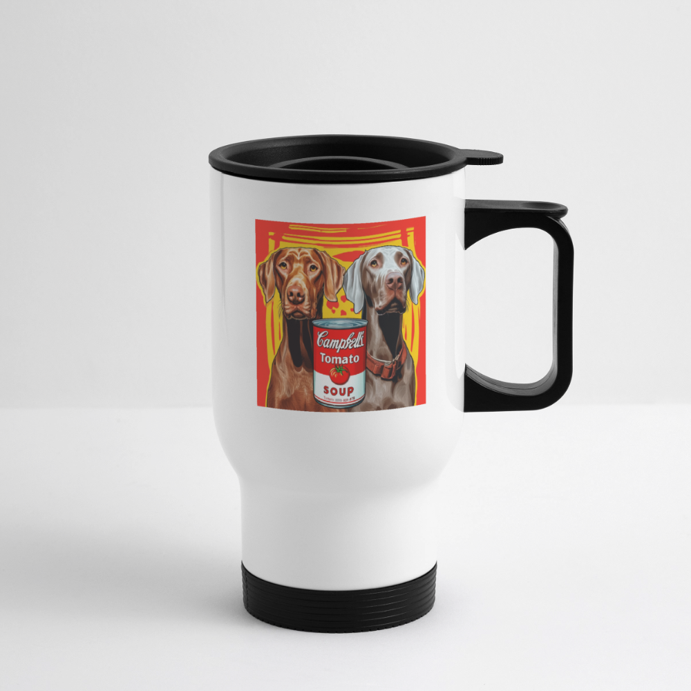 Thermobecher mit Tragegriff, Weimaraner Campbells - Weiß