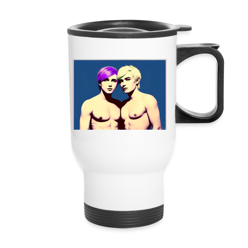 Thermobecher mit Tragegriff, Cool Boys Pop Art Andy - Weiß