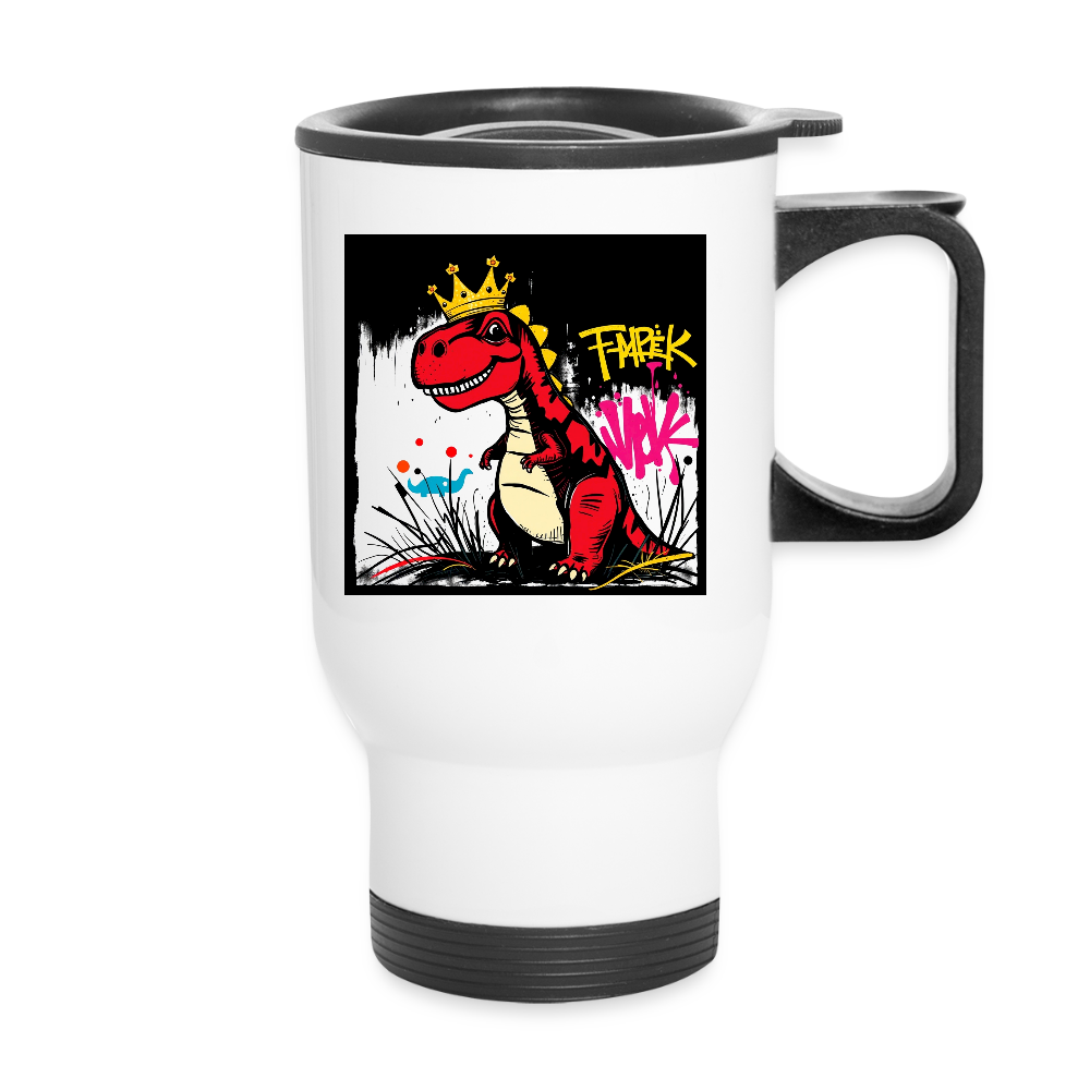 Thermobecher mit Tragegriff, Dino Crown 1 - Weiß