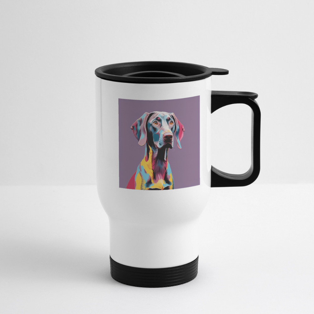 Thermobecher mit Tragegriff, Weimaraner 2 - Weiß