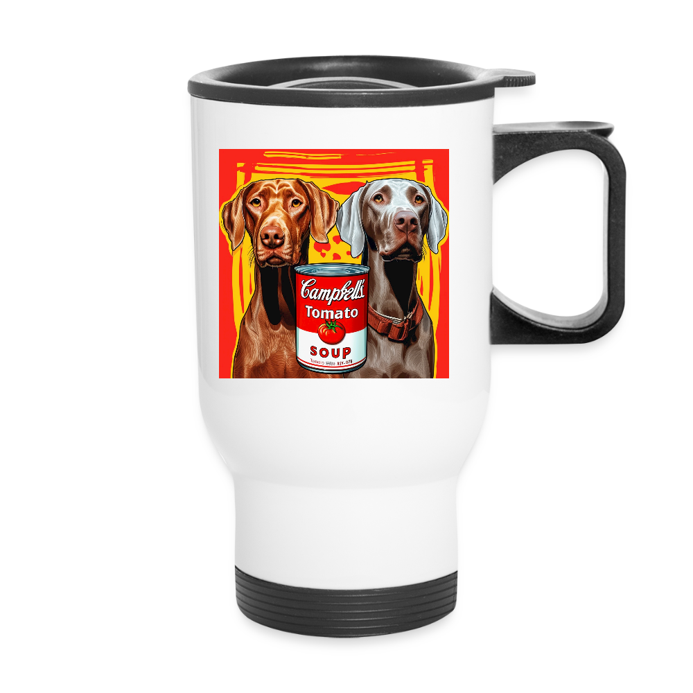 Thermobecher mit Tragegriff, Weimaraner Campbells - Weiß