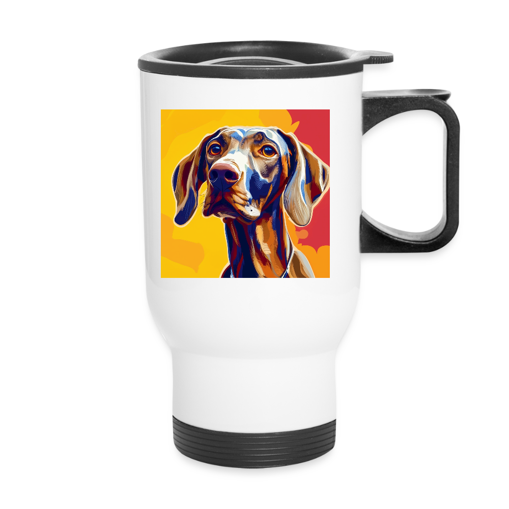 Thermobecher mit Tragegriff, Weimaraner 3 - Weiß