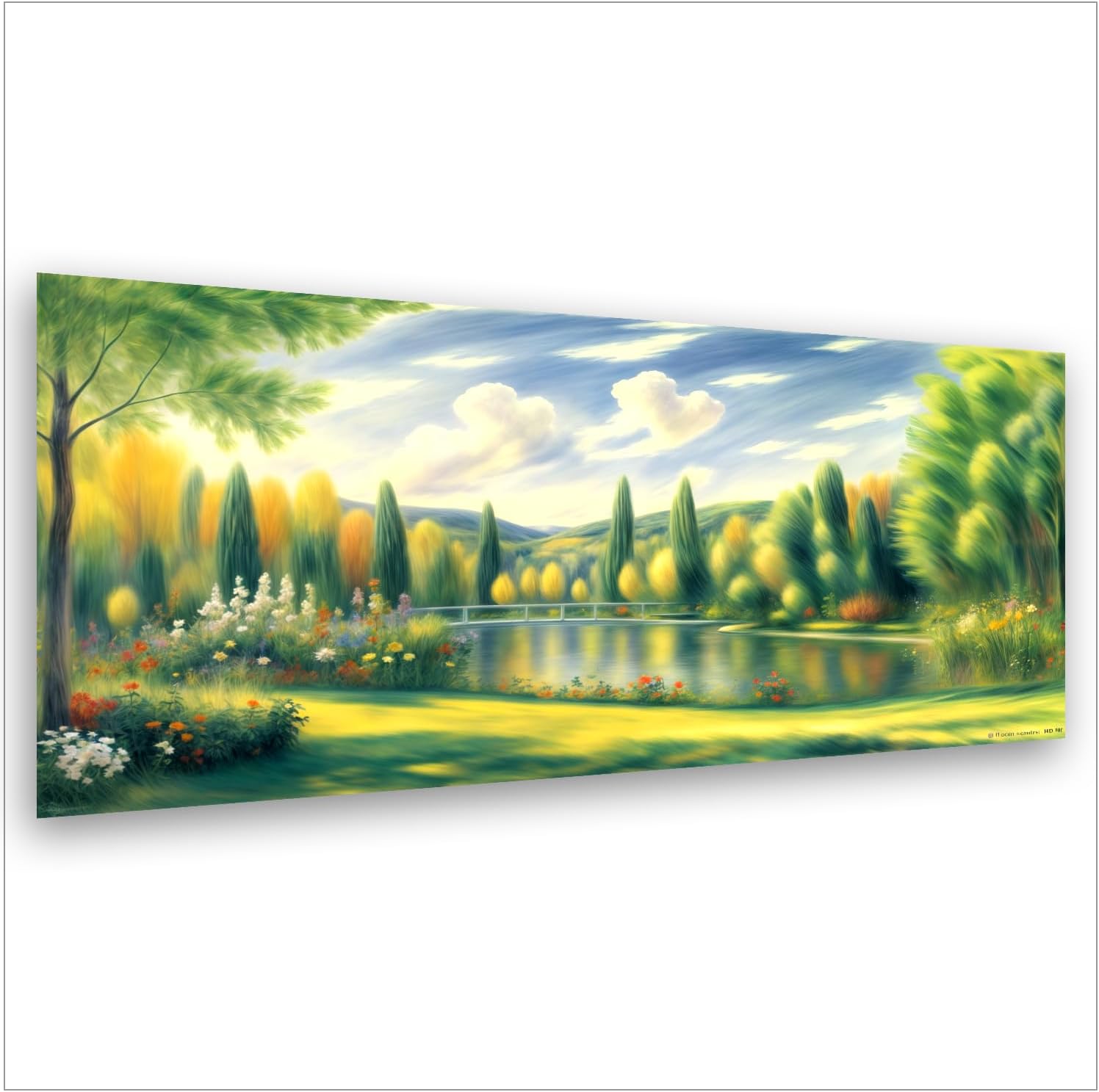 MUT ZUR KUNST - Ein impressionistischer Traum aus der Galerie Schöne Künste - Wandbild Kollektion Haus am See #15 - Fine Art hochwertiger Kunstdruck - Aufhängefertig Keilrahmen Holz - Panorama 40x20